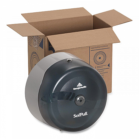 SofPull High-Capacity Center-Pull Bathroom Tissue Dispenser, 10.5 x 6.75 x 10.5, Smoke (56501)