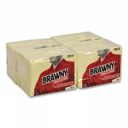 Dusting Cloths, Quarterfold, 17 x 24, Unscented, Yellow, 50/Pack, 4 Packs/Carton (29616)