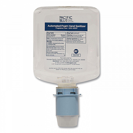 Pacific Blue Ultra Automated Sanitizer Dispenser Refill Foam Hand Sanitizer, 1,000 mL Bottle, Fragrance-Free, 3/Carton (43337)