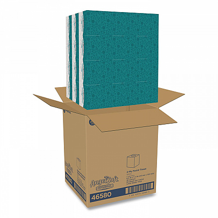 Angel Soft ps Premium Facial Tissue, Cube Box, 2-Ply, White, 96 Sheets/Box (46580BX)