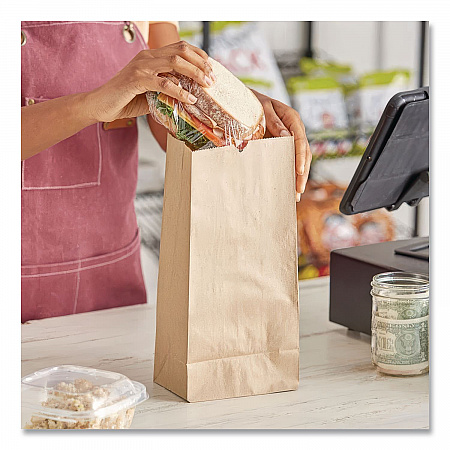 Grocery Paper Bags, 20# Size, Heavy-Duty, 50# Basis Weight, 8.25