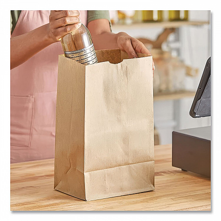 Grocery Paper Bags, 20# Squat Size, 40# Basis Weight, 8.13