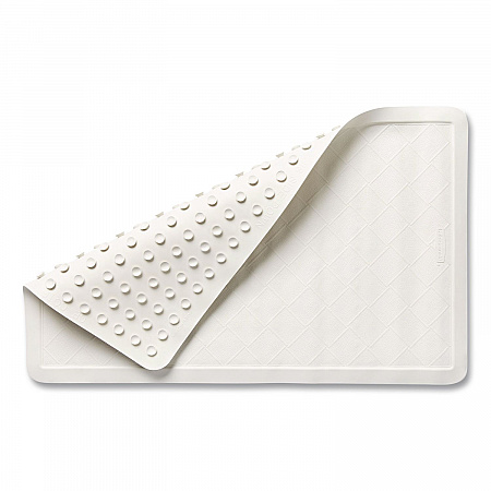 Safti-Grip Bath Mats, White Textured Surface, Suction-Cup Backing, 14