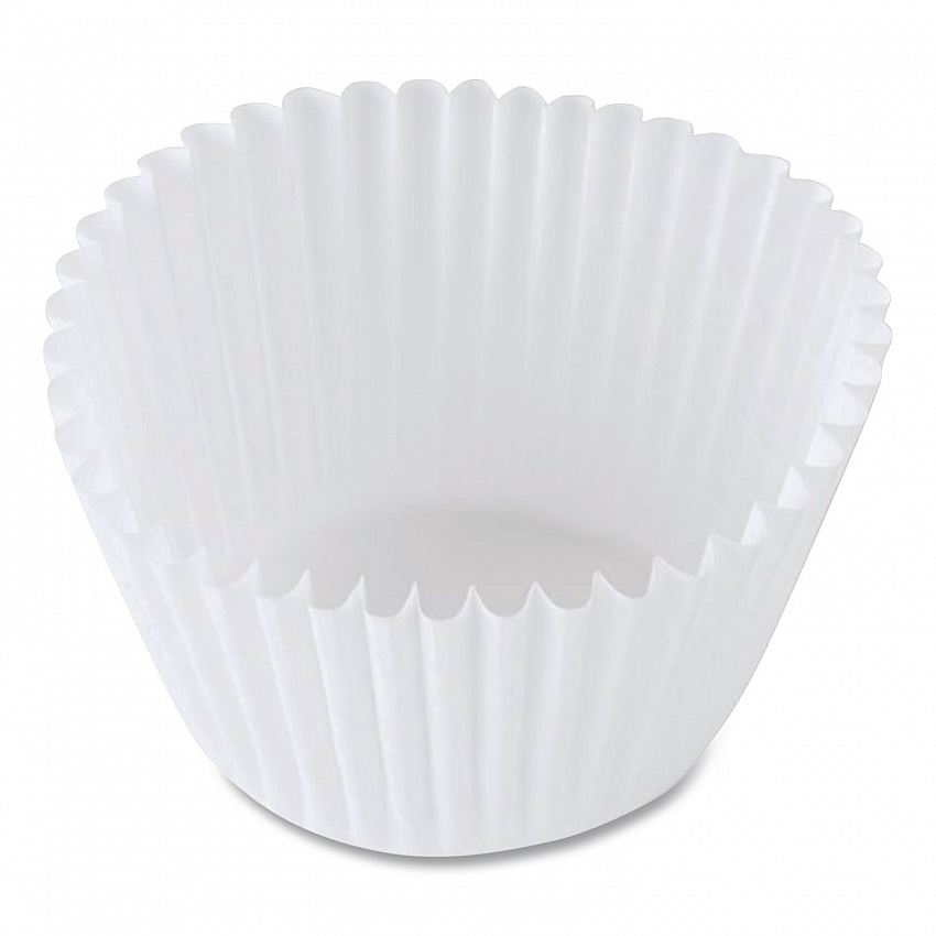 Fluted Bake Cups, 2.25" Diameter x 1.88" h, White, Paper, 500/Pack, 20 Packs/Carton (610070)