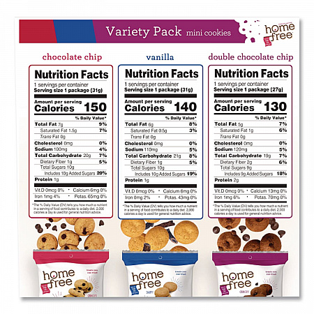 Gluten Free Mini Cookies Variety Pack, 1.1 oz/0.95 oz/1.1 oz Packs, 30/Carton (01305)