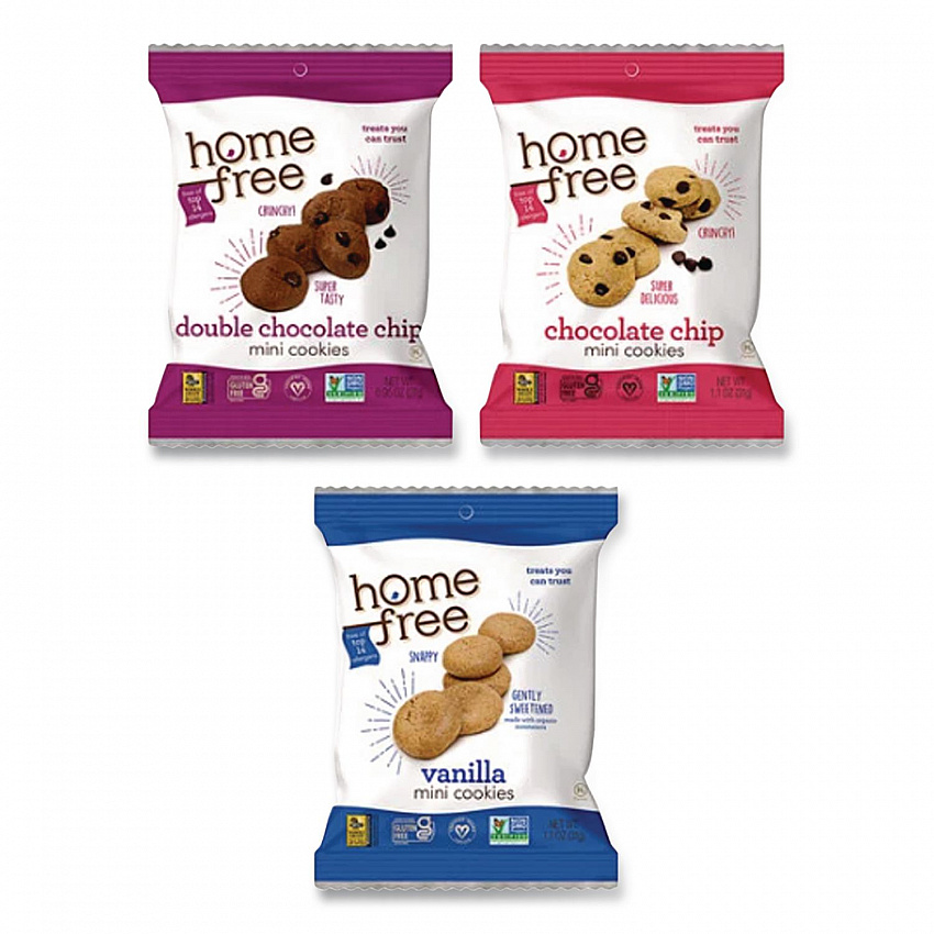 Gluten Free Mini Cookies Variety Pack, 1.1 oz/0.95 oz/1.1 oz Packs, 30/Carton (01305)