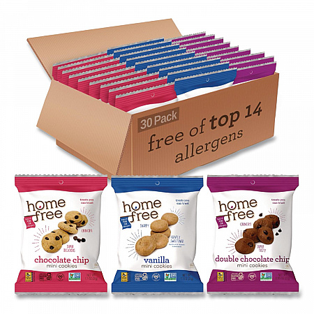 Gluten Free Mini Cookies Variety Pack, 1.1 oz/0.95 oz/1.1 oz Packs, 30/Carton (01305)