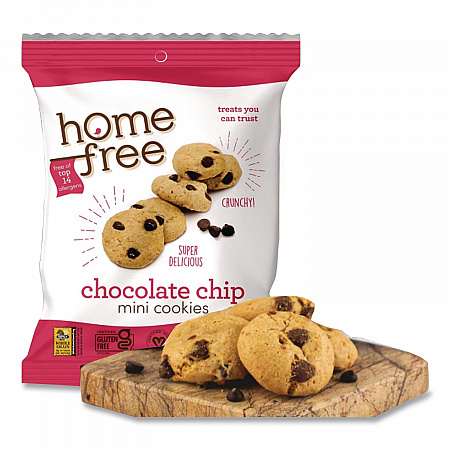 Gluten Free Chocolate Chip Mini Cookies, 1.1 oz Pack, 30/Carton (01873)