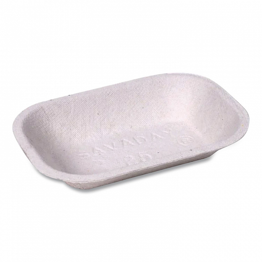 Savaday Molded Fiber Food Tray, 4 x 6, Beige, Paper, 250/Bag, 4 Bags/Carton (10408CT)