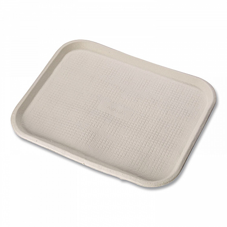 Savaday Molded Fiber Flat Food Tray, 16 x 12, White, Paper, 200/Carton (20803CT)