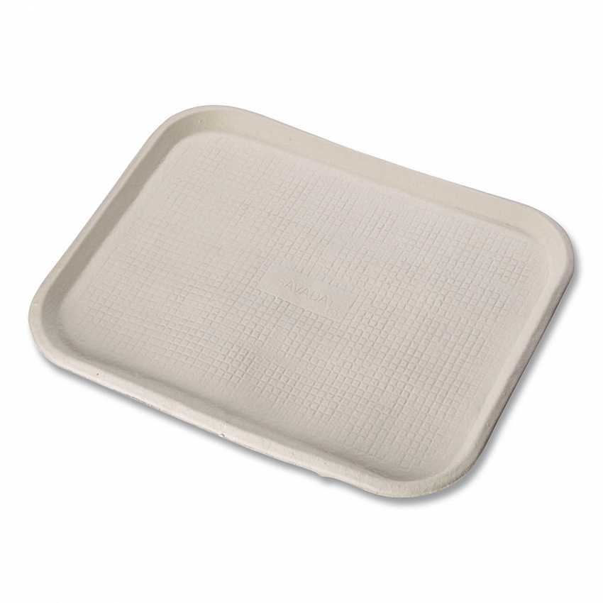 Savaday Molded Fiber Flat Food Tray, 16 x 12, White, Paper, 200/Carton (20803CT)