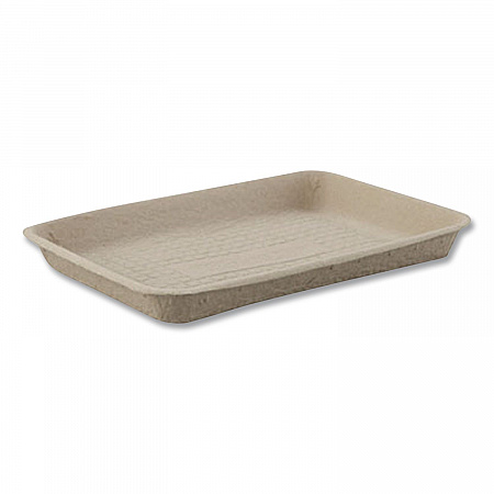 Savaday Molded Fiber Flat Food Tray, 16 x 12, White, Paper, 200/Carton (20803CT)