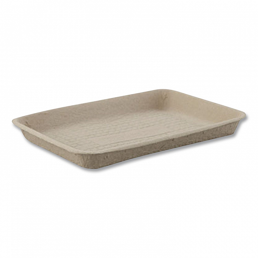 Savaday Molded Fiber Flat Food Tray, 16 x 12, White, Paper, 200/Carton (20803CT)