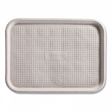 Savaday Molded Fiber Food Trays, 14 x 18, White, Paper, 100/Carton (20804CT)