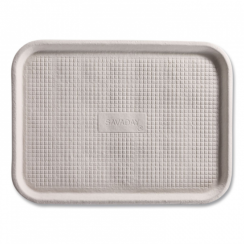 Savaday Molded Fiber Food Trays, 14 x 18, White, Paper, 100/Carton (20804CT)
