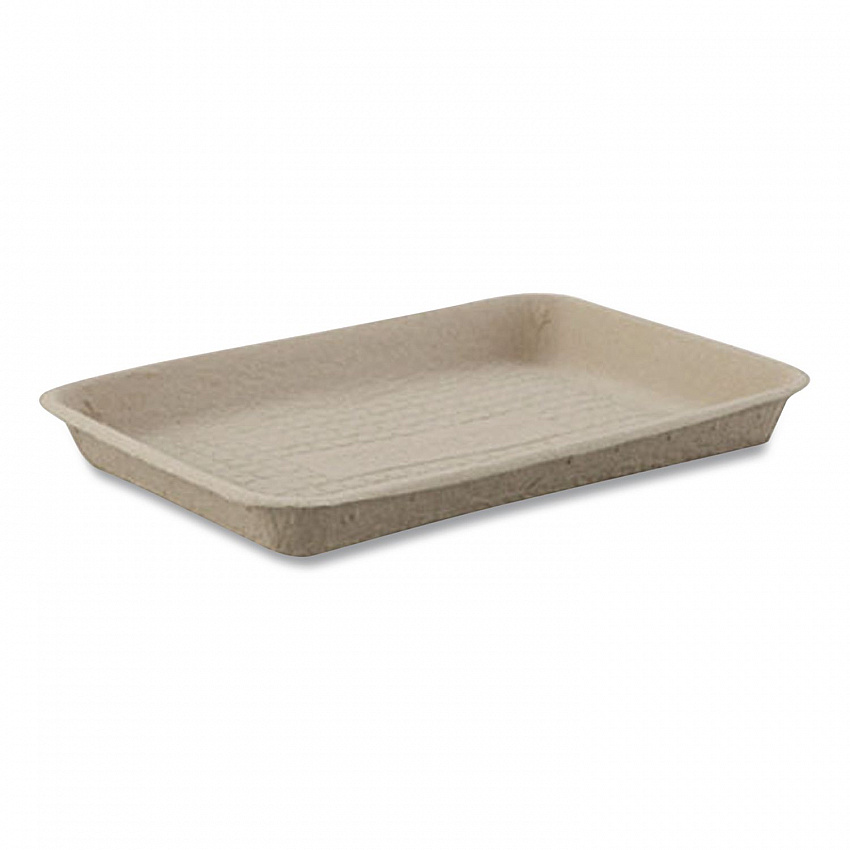 StrongHolder Molded Fiber Food Trays, 9 x 12 x 1, Beige, Paper, 250/Carton (20815)