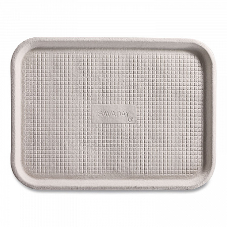 StrongHolder Molded Fiber Food Trays, 9 x 12 x 1, Beige, Paper, 250/Carton (20815)