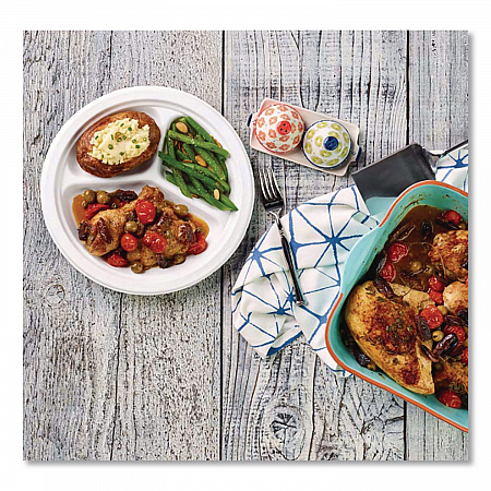 Paper Dinnerware, 3-Compartment Plate, 10.25