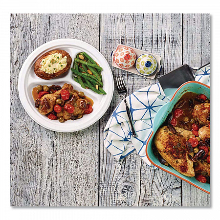 PaperPro Naturals Molded Fiber Dinnerware, Round Plates, 3-Compartment, 10.25