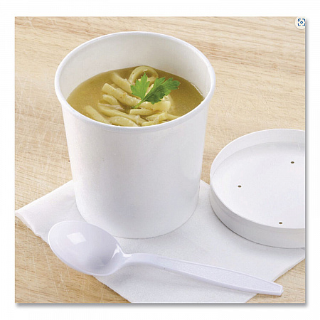 Paper Food Containers, 64 oz, White, 25/Pack, 10 Packs/Carton (60164)