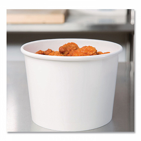 Paper Food Containers, 64 oz, White, 25/Pack, 10 Packs/Carton (60164)
