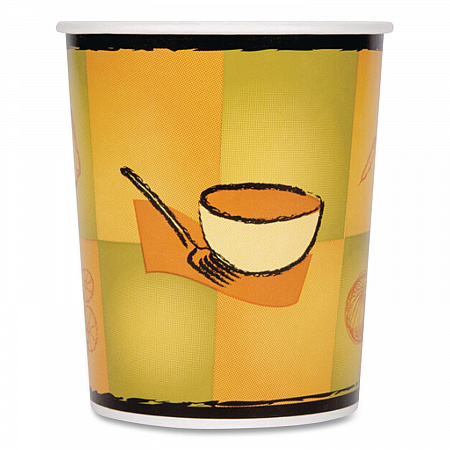 Streetside Squat Paper Food Container, Streetside Design, 16 oz, 25/Bag, 20 Bags/Carton (70316C)