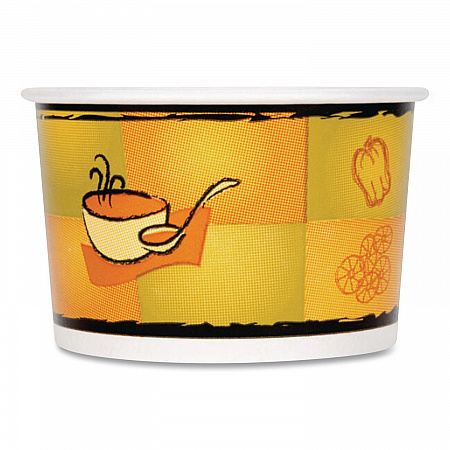 Streetside Paper Food Container with Plastic Lid, Streetside Design, 8 oz to 10 oz, 250/Carton (70408)