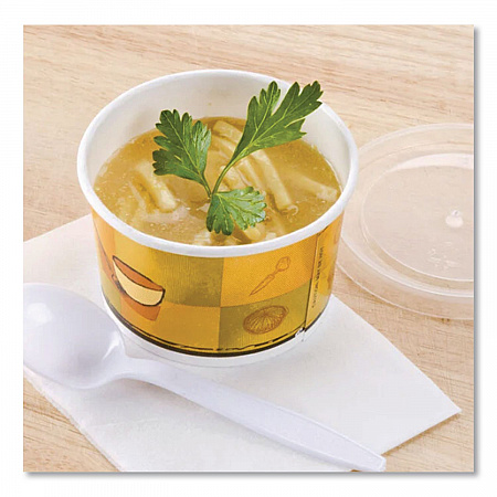 Streetside Squat Paper Food Container with Lid, Streetside Design, 12 oz, 250/Carton (70412)