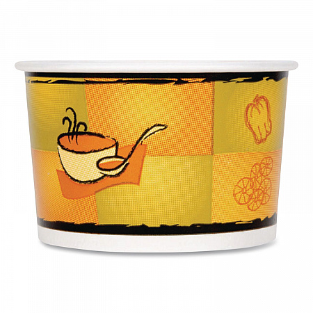 Streetside Squat Paper Food Container with Lid, Streetside Design, 12 oz, 250/Carton (70412)