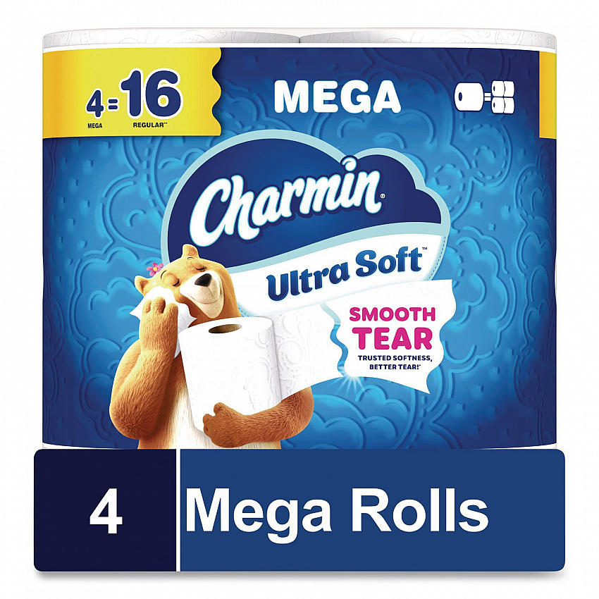 Ultra Soft Bathroom Tissue, Septic Safe, 2-Ply, White, 208 Sheets/Roll, 4 Rolls/Pack (19261PK)