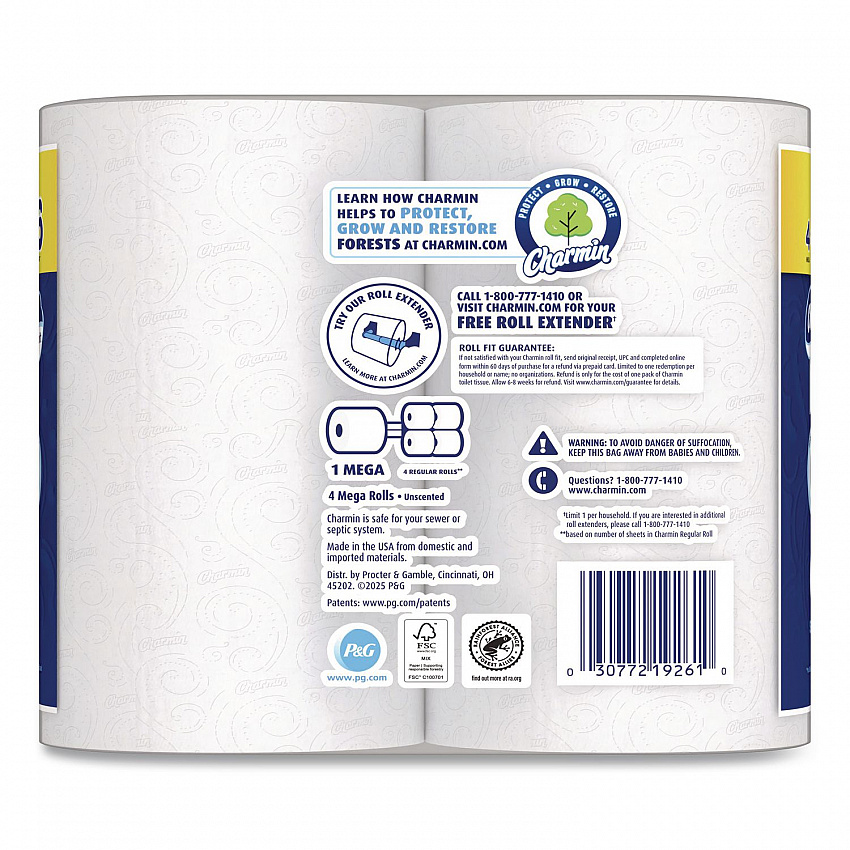 Ultra Soft Bathroom Tissue, Septic Safe, 2-Ply, White, 208 Sheets/Roll, 4 Rolls/Pack (19261PK)