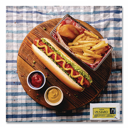 Condiment Packets, Mustard, 0.16 oz Packet, 200/Carton (80006)
