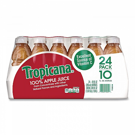 100% Juice, Apple, 10 oz Bottle, 24/Carton (57178)