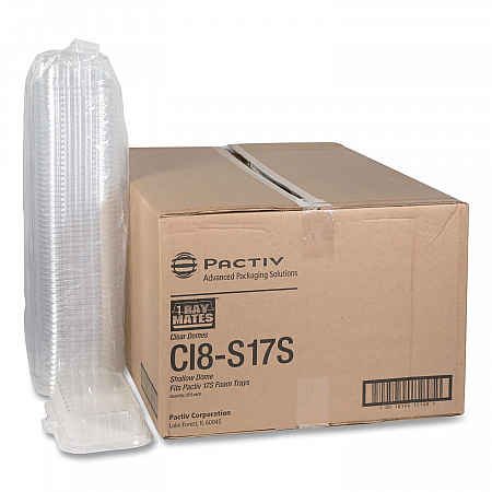 OPS Dome-Style Lid, 17S Shallow Dome, 8.3 x 4.8 x 1.5, Clear, Plastic, 252/Carton (0CI8S17S0000)