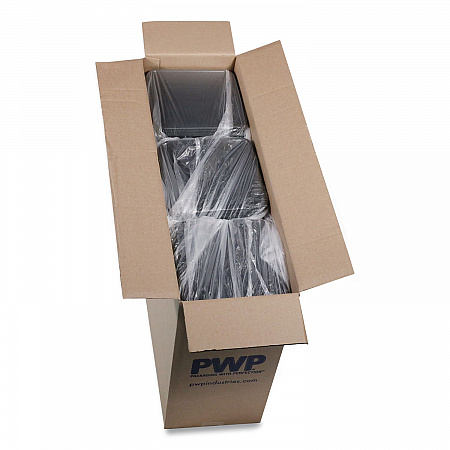 Recycled Plastic Container, 6 x 6 Brownie Container, 7.5 x 7.5 x 0.56, Black, Plastic, 195/Carton (75SBASE)