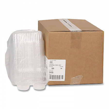 ClearView Bakery Cupcake Container, 2 Compartments, 6.75 x 4 x 4, Clear, Plastic, 100/Carton (2002)