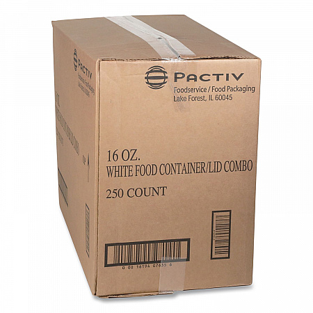 Paper Round Food Container and Lid Combo, 16 oz, 38