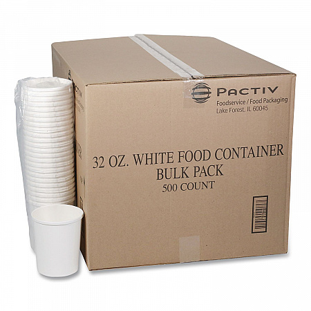Paper Round Food Container, 32 oz, 4.5