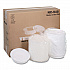 Newspring VERSAtainer Microwavable Containers, 48 oz, 9.5 x 9.5 x 2.4, White/Clear, Plastic, 150/Carton (NC948)
