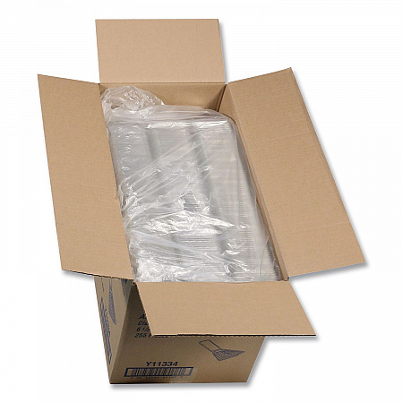Plastic Hinged Lid Sandwich Container, 3.25 x 6.5 x 3, Clear, 85/Pack, 3 Packs/Carton (Y11334)