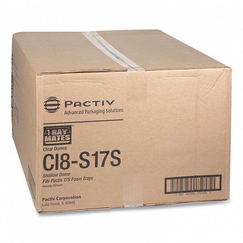 OPS Dome-Style Lid, 17S Shallow Dome, 8.3 x 4.8 x 1.5, Clear, Plastic, 252/Carton (0CI8S17S0000)