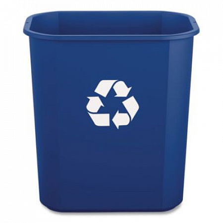 Deskside Recycling Bin, 3 gal, Polypropylene, Blue (12QTRECYCLEB)