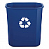 Deskside Recycling Bin, 3 gal, Polypropylene, Blue (12QTRECYCLEB)