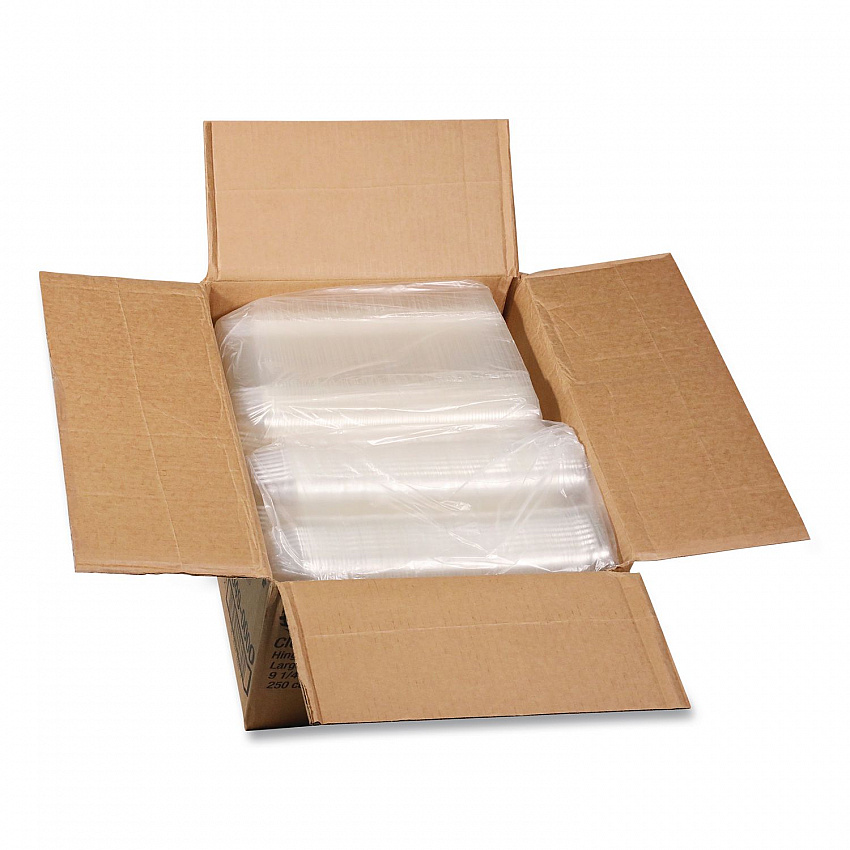 ClearView SmartLock Hinged Lid Container, Hoagie Container, 27 oz, 9.3 x 4.5 x 3, Clear, Plastic, 250/Carton (YCI81049)