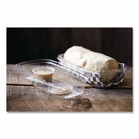 ClearView SmartLock Hinged Lid Container, Hoagie Container, 27 oz, 9.3 x 4.5 x 3, Clear, Plastic, 250/Carton (YCI81049)