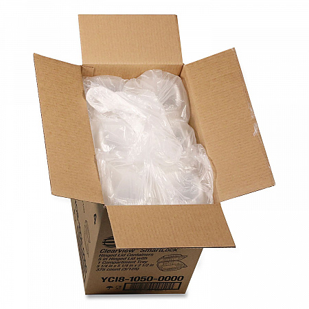 ClearView SmartLock Hinged Lid Container, Hoagie Container, 11 oz, 5.25 x 5.25 x 2.5, Clear, Plastic, 375/Carton (YCI81050)