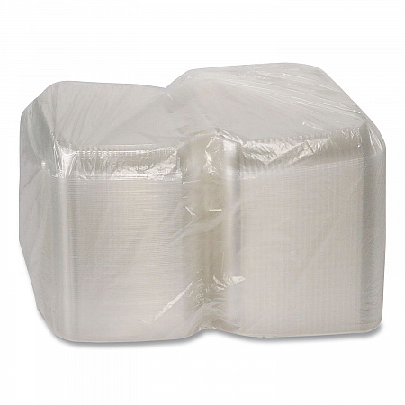ClearView SmartLock Hinged Lid Container, 9.22 x 8.88 x 2.91, Clear, Plastic, 200/Carton (YCI81110)