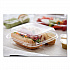 ClearView SmartLock Hinged Lid Container, 3 Compartments, 5 oz/14 oz, 8.2 x 8.3 x 2,9, Clear, Plastic, 200/Carton (YCI81123)