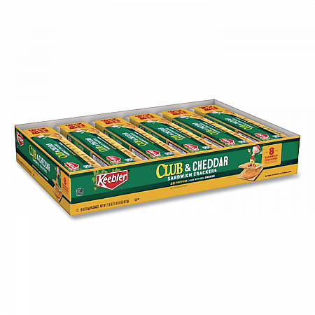 Sandwich Cracker, Club and Cheddar, 8 Cracker Snack Pack, 12/Box (21163)