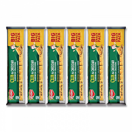 Sandwich Cracker, Club and Cheddar, 8 Cracker Snack Pack, 12/Box (21163)